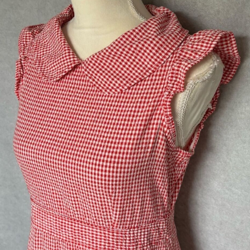 Red Gingham  Dress Vintage By Anthropologie